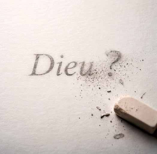 Image représentant le mot Dieu avec un point d'interrogation